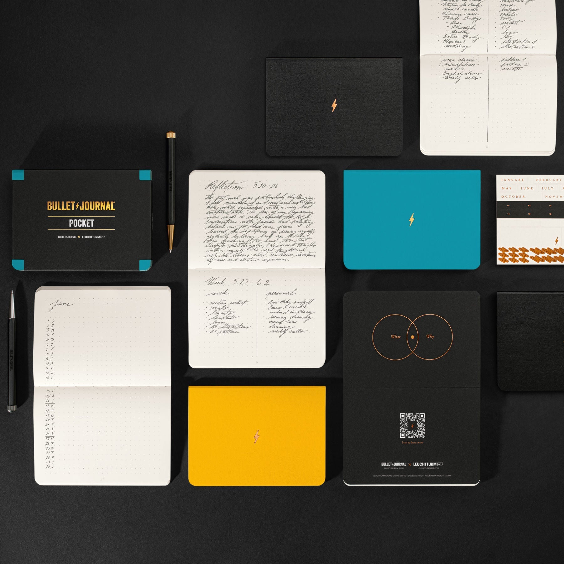 Carnet LEUCHTTURM1917 Bullet Journal Pocket - 144 x 104 mm - Softcover - Pointillé - Black - 4004117654503