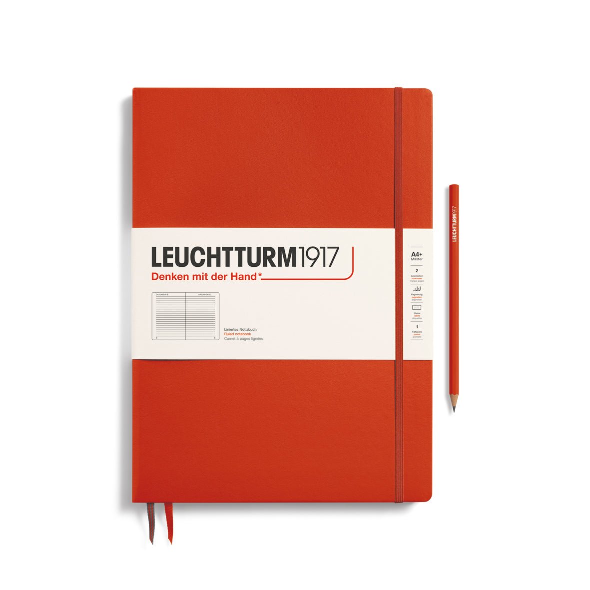 Carnet LEUCHTTURM1917 Classic - A4+ Slim - Hardcover - Ligné - Fox Red -
