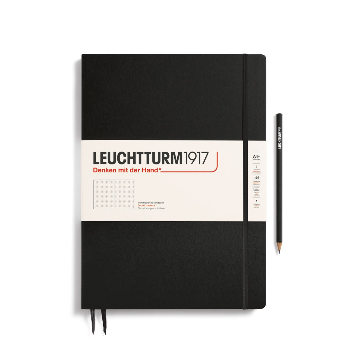 Carnet LEUCHTTURM1917 Classic - A4+ Slim - Hardcover - Pointillé - Black - 4004117328183
