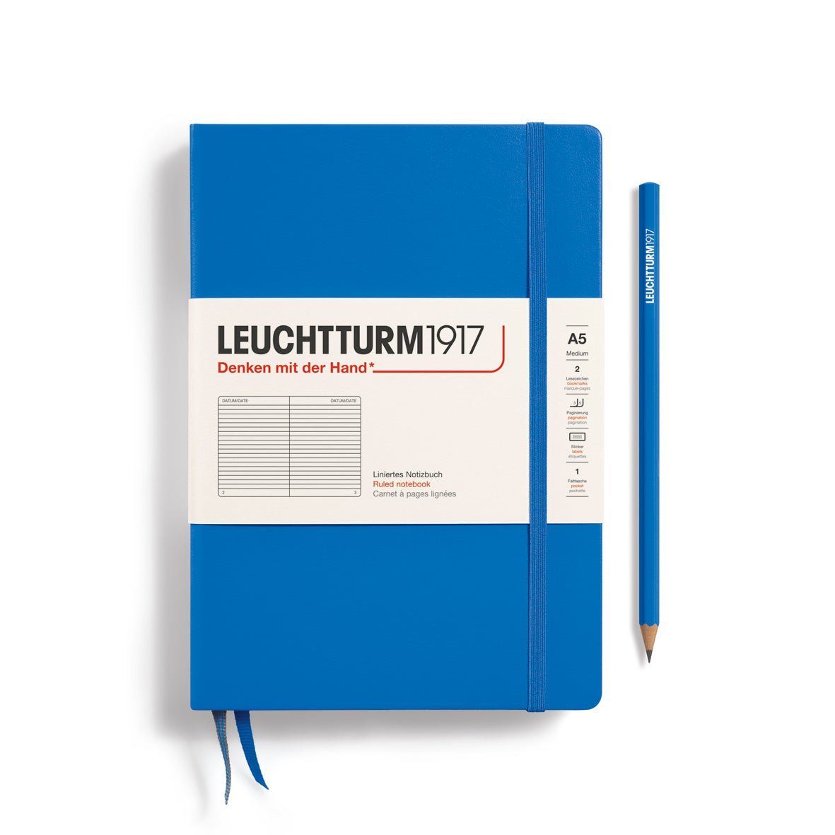 Carnet LEUCHTTURM1917 Classic - A5 - Hardcover - Ligné - Sky - 4004117643927