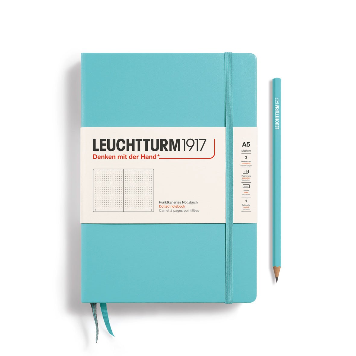 Carnet LEUCHTTURM1917 Classic - A5 - Hardcover - Pointillé - Aquamarine - 4004117588013