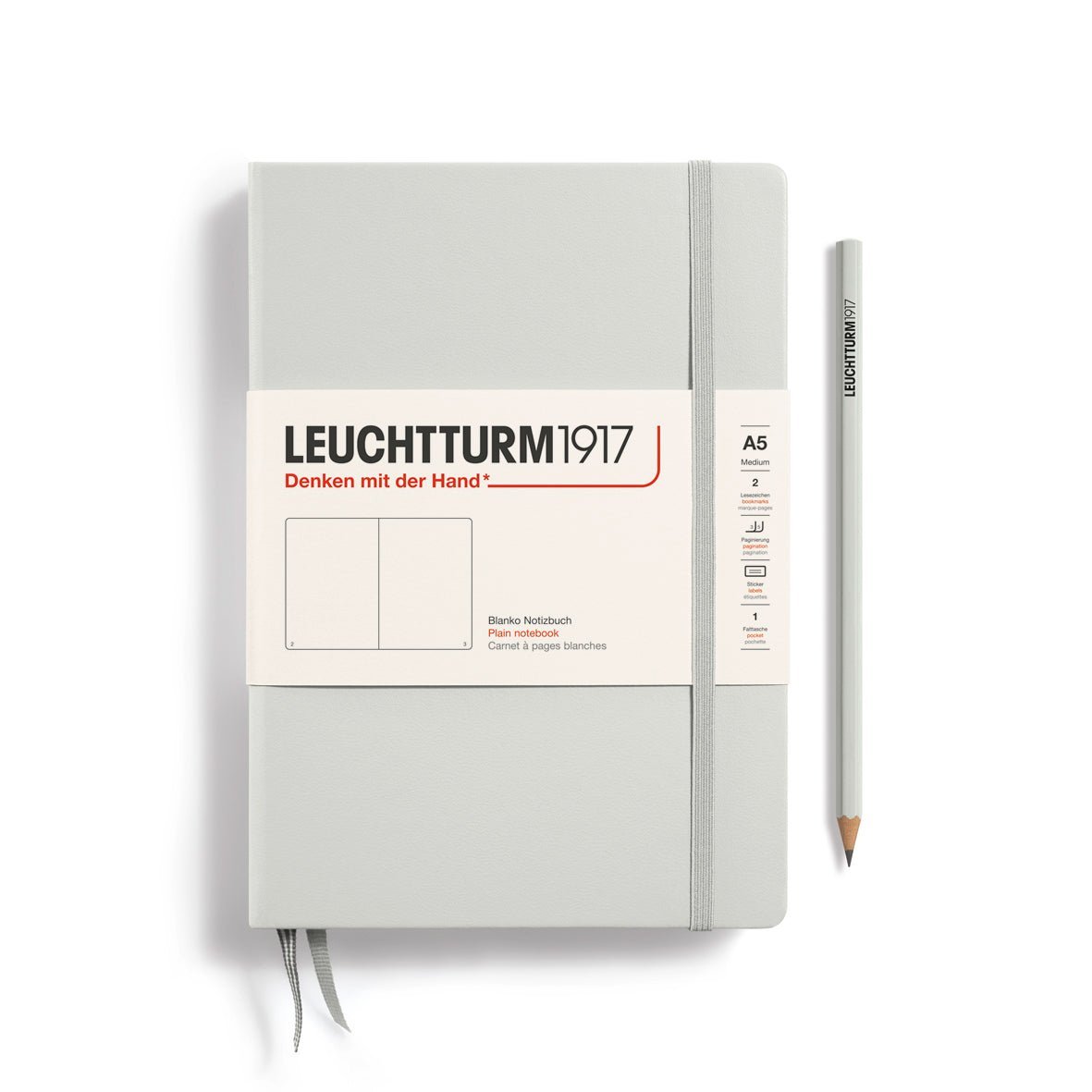 Carnet LEUCHTTURM1917 Classic - A5 - Hardcover - Pointillé - Light Grey - 4004117625855