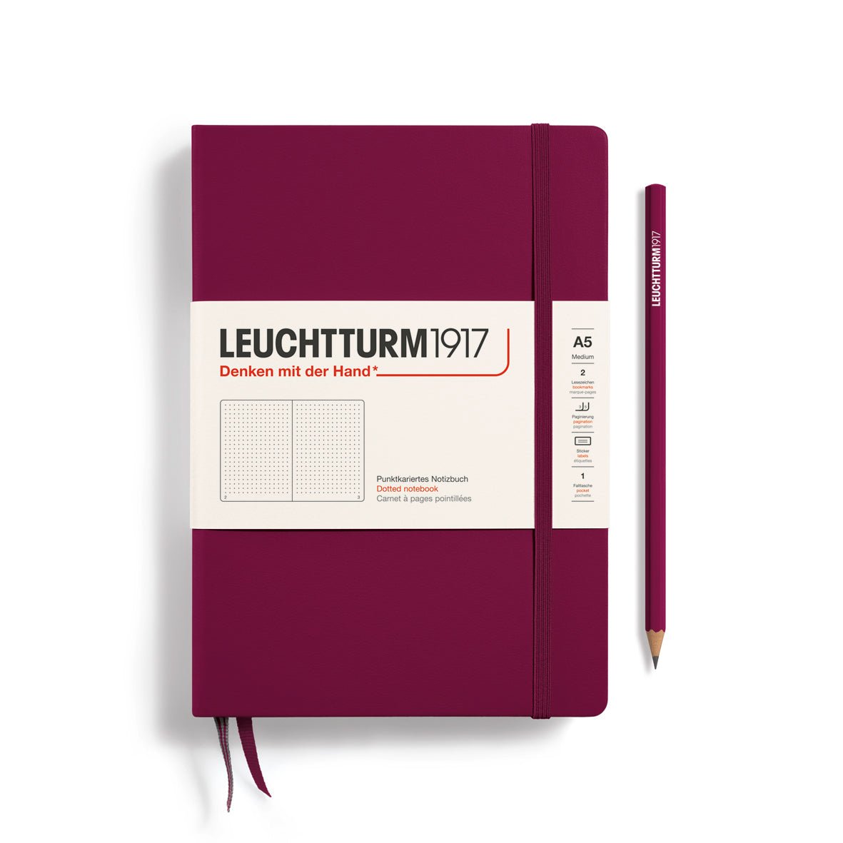 Carnet LEUCHTTURM1917 Classic - A5 - Hardcover - Pointillé - Port Red - 4004117551901