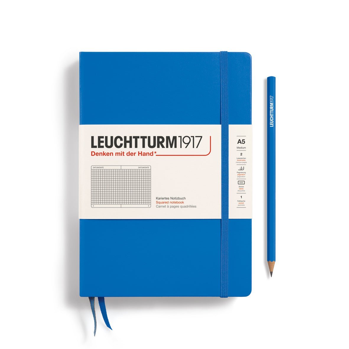 Carnet LEUCHTTURM1917 Classic - A5 - Hardcover - Quadrillé - Sky - 4004117643934