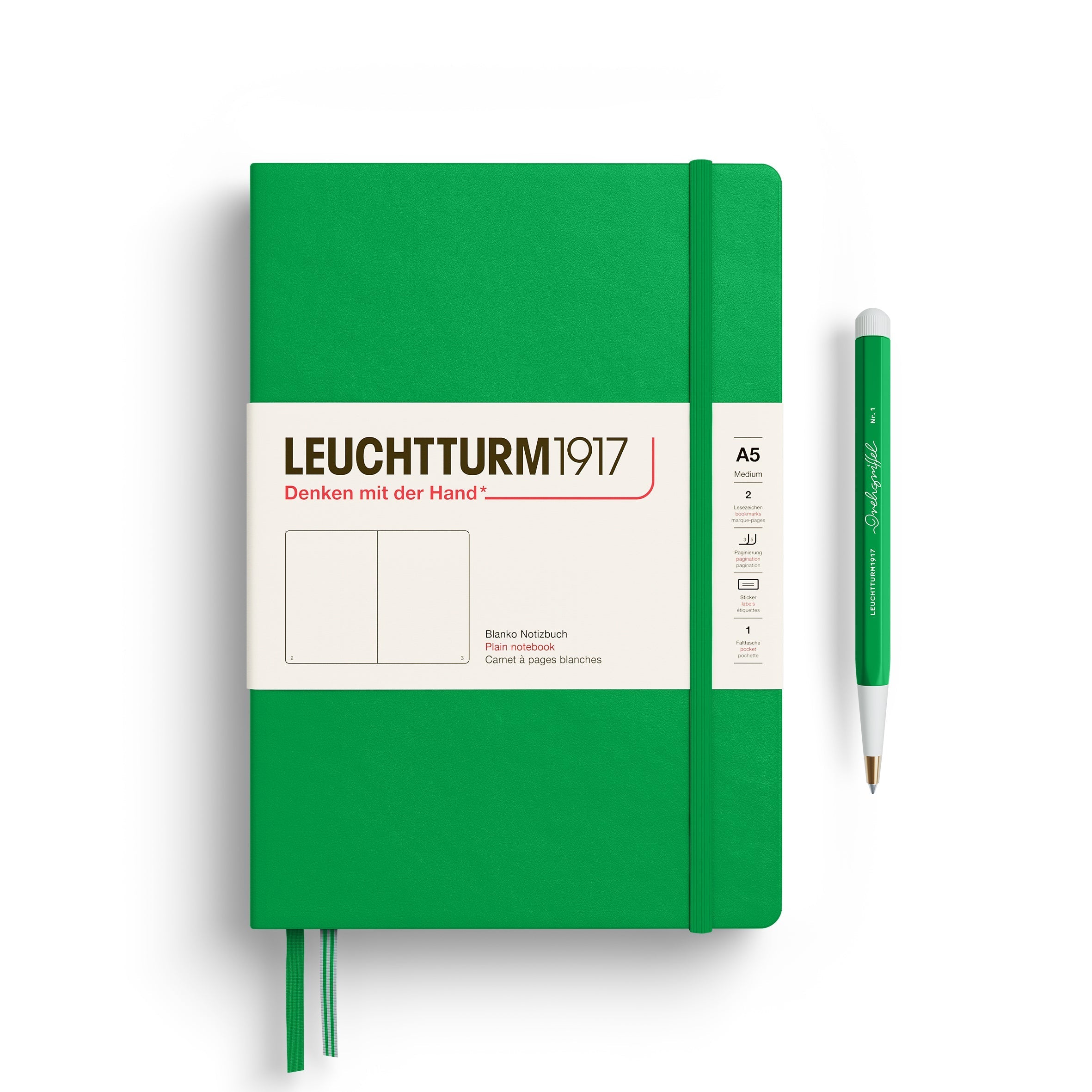 Carnet LEUCHTTURM1917 Classic - A5 - Hardcover - Uni - Spring Leaf - 4004117661310
