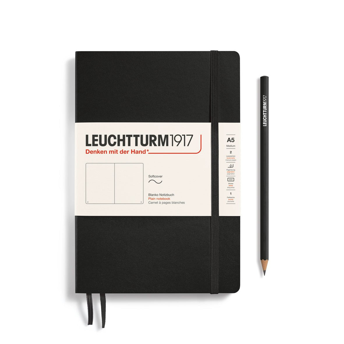 Carnet LEUCHTTURM1917 Classic - A5 - Softcover - Uni - Black - 4004117328190