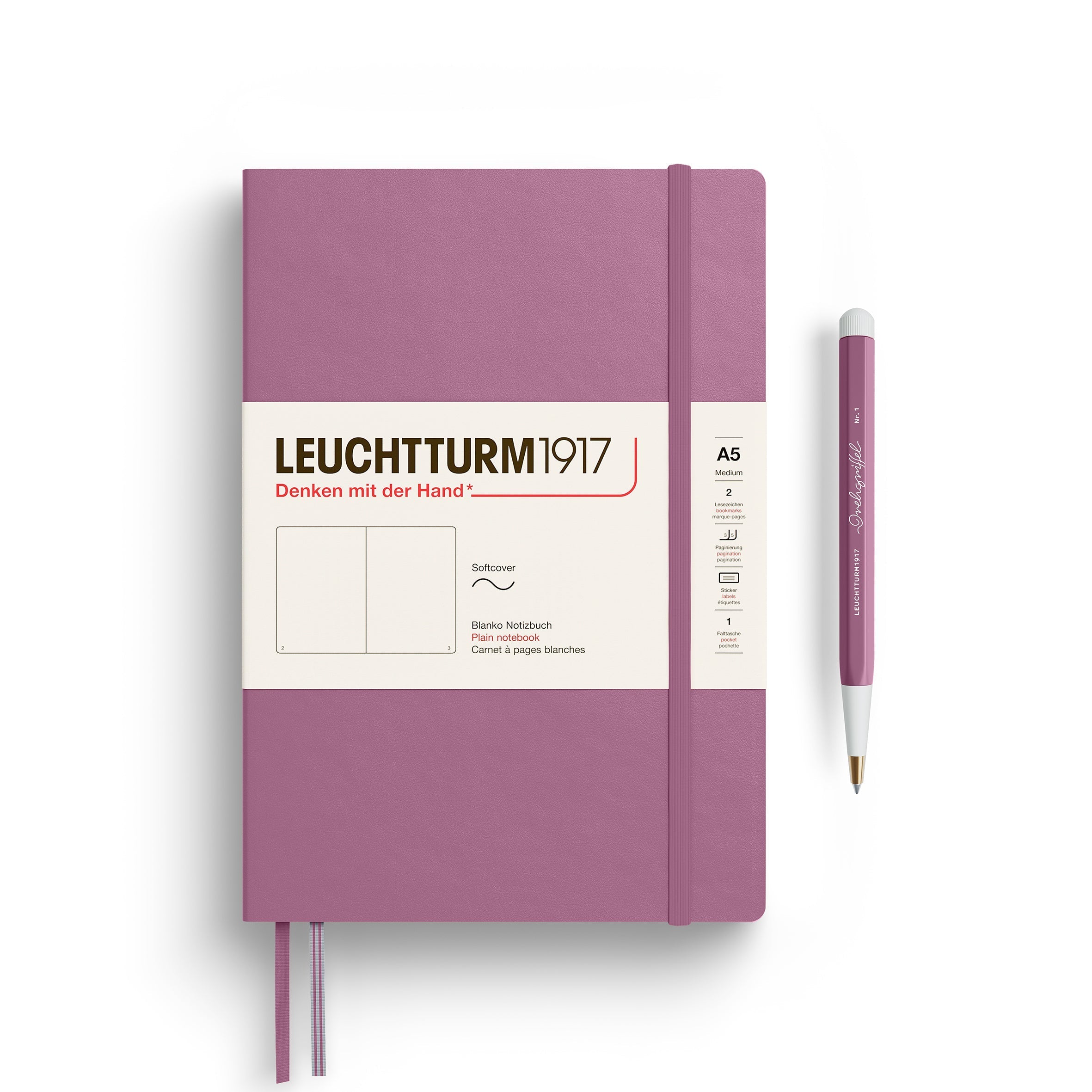 Carnet LEUCHTTURM1917 Classic - A5 - Softcover - Uni - Dusty Rose - 4004117661396