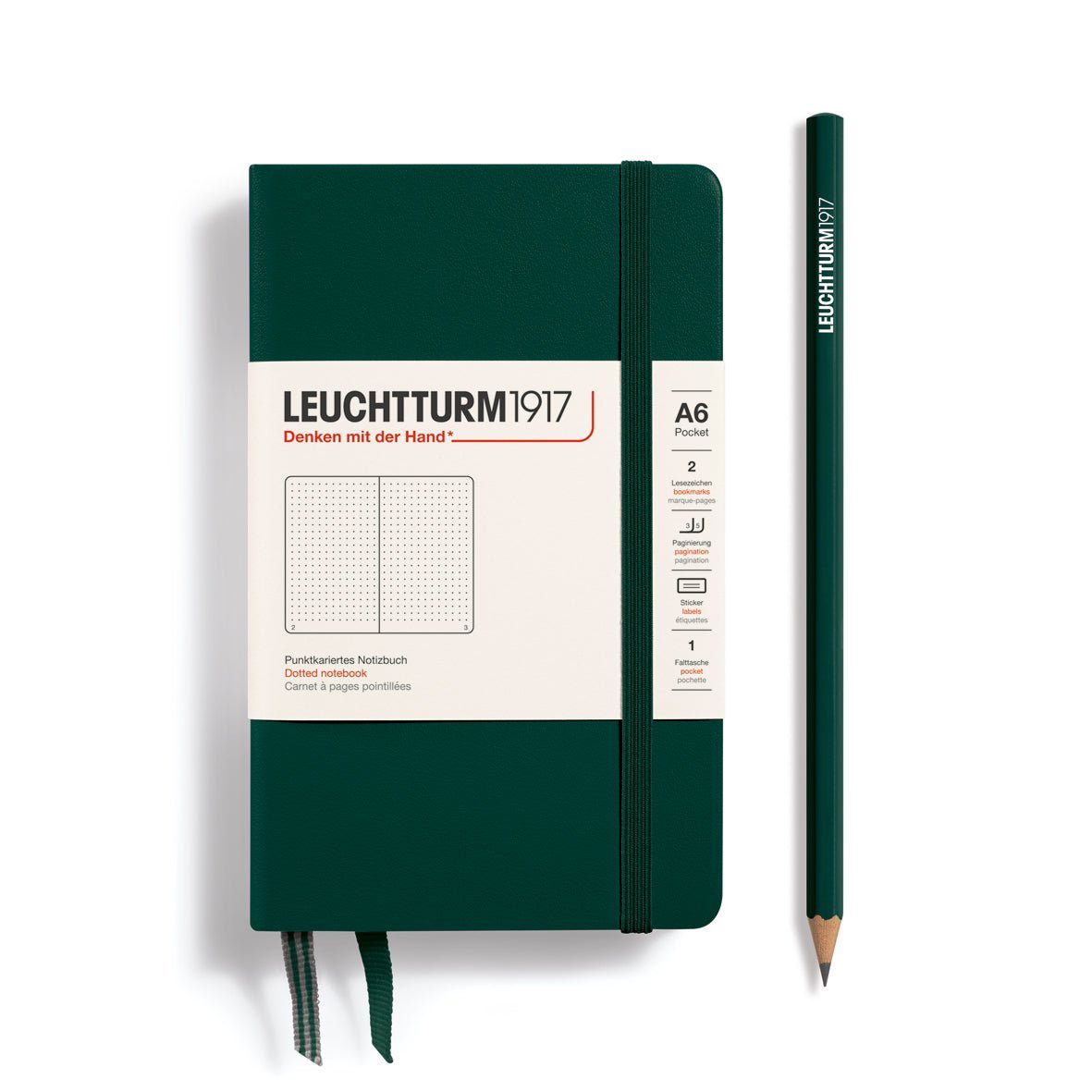 Carnet LEUCHTTURM1917 Classic - A6 - Hardcover - Pointillé - Forest Green - 4004117647864