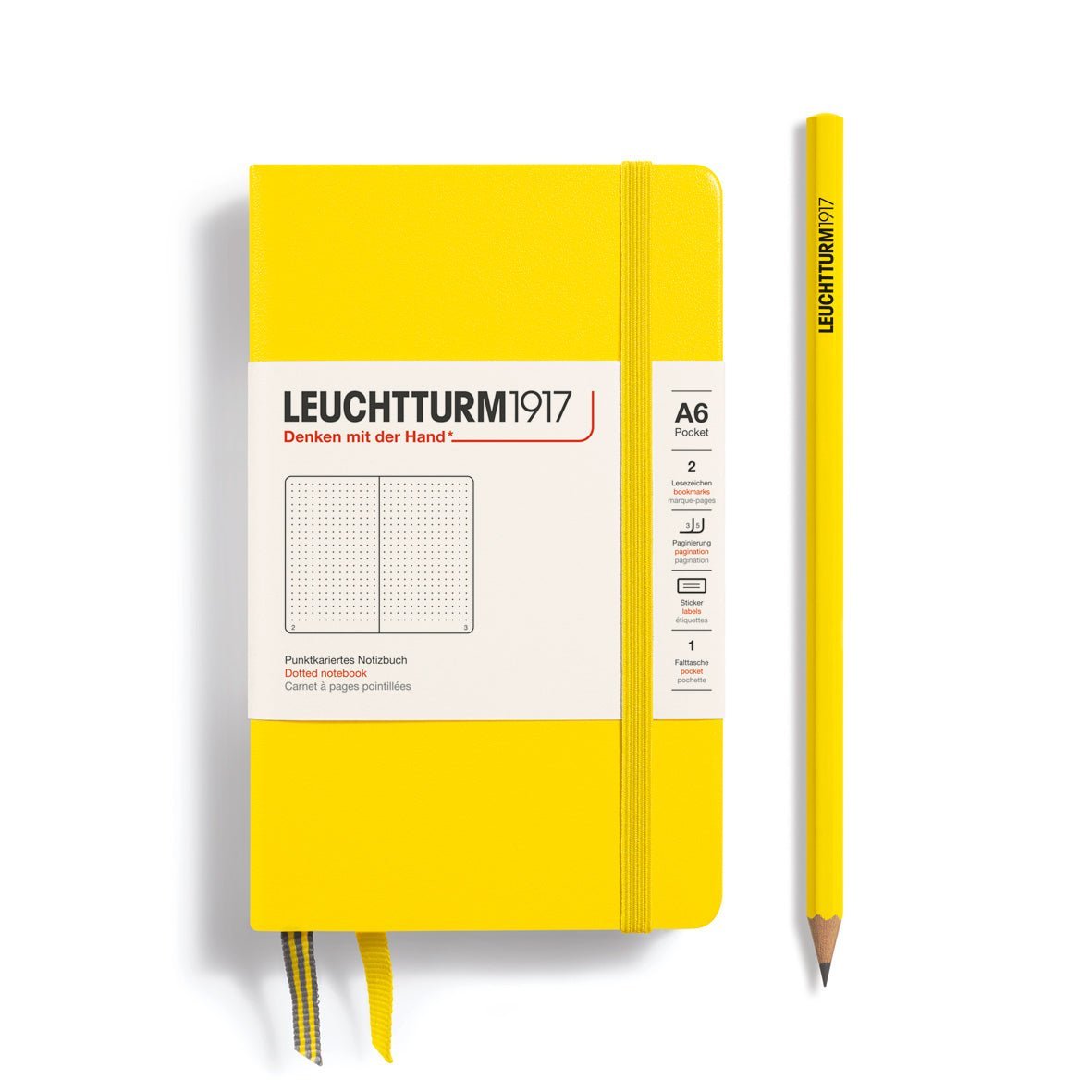 Carnet LEUCHTTURM1917 Classic - A6 - Hardcover - Pointillé - Lemon - 4004117424830