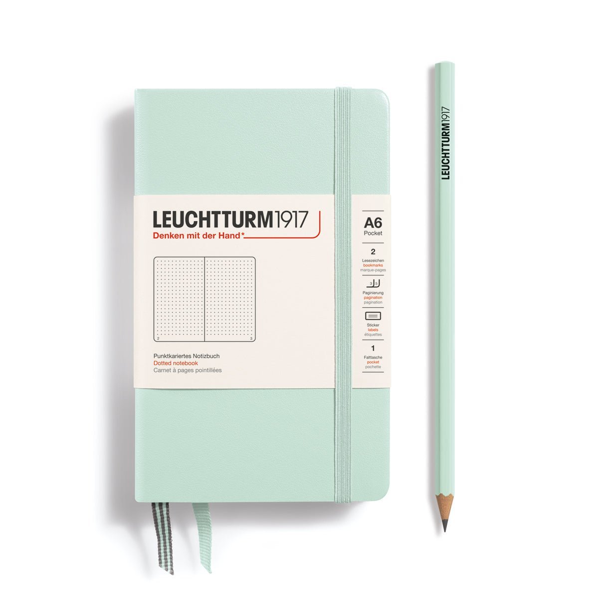 Carnet LEUCHTTURM1917 Classic - A6 - Hardcover - Pointillé - Mint Green - 4004117647901
