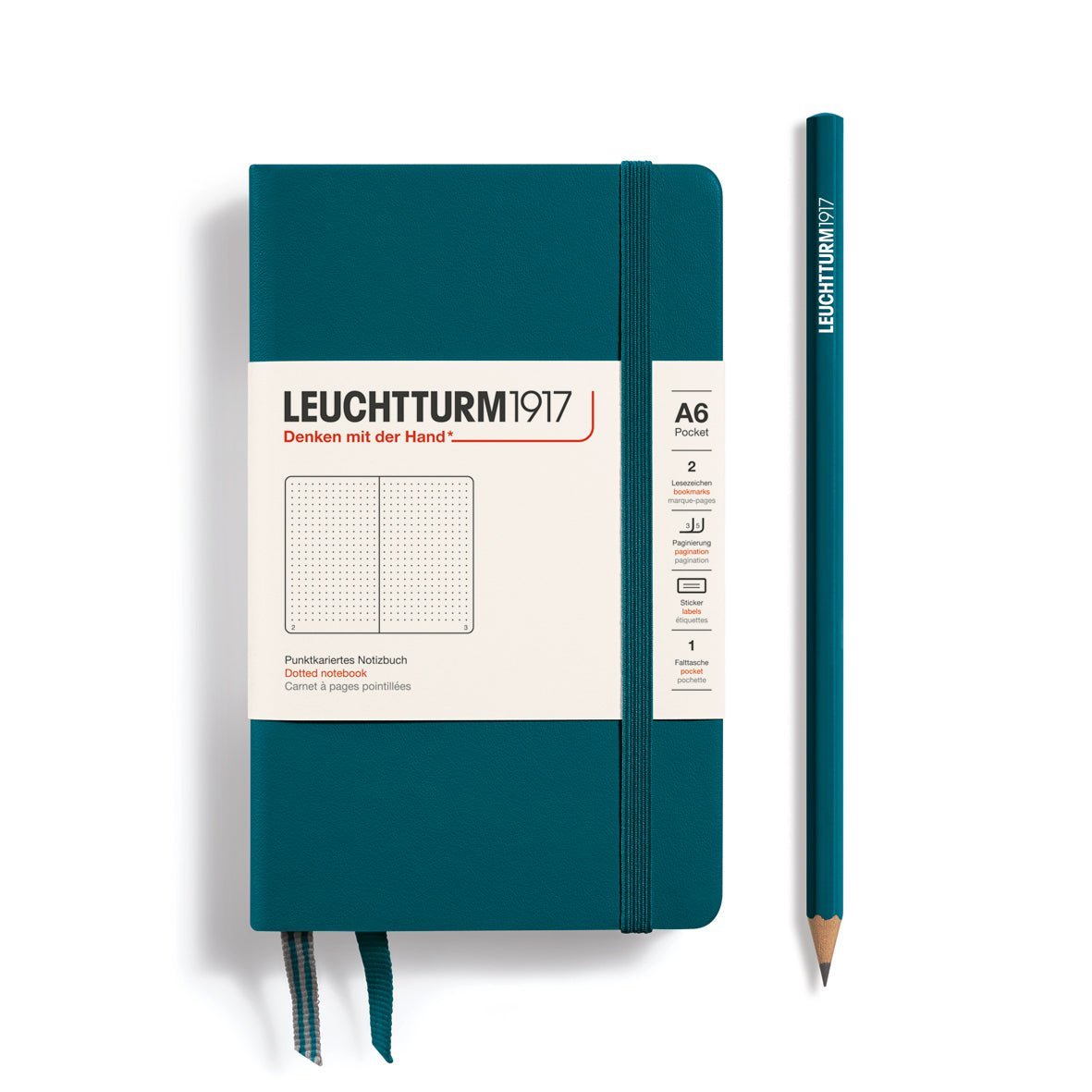 Carnet LEUCHTTURM1917 Classic - A6 - Hardcover - Pointillé - Pacific Green - 4004117552083