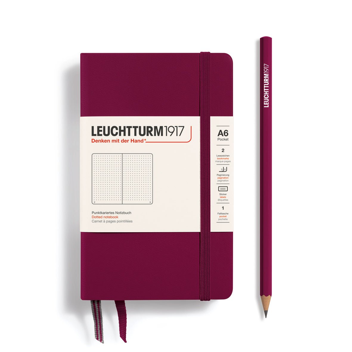 Carnet LEUCHTTURM1917 Classic - A6 - Hardcover - Pointillé - Port Red - 4004117551994