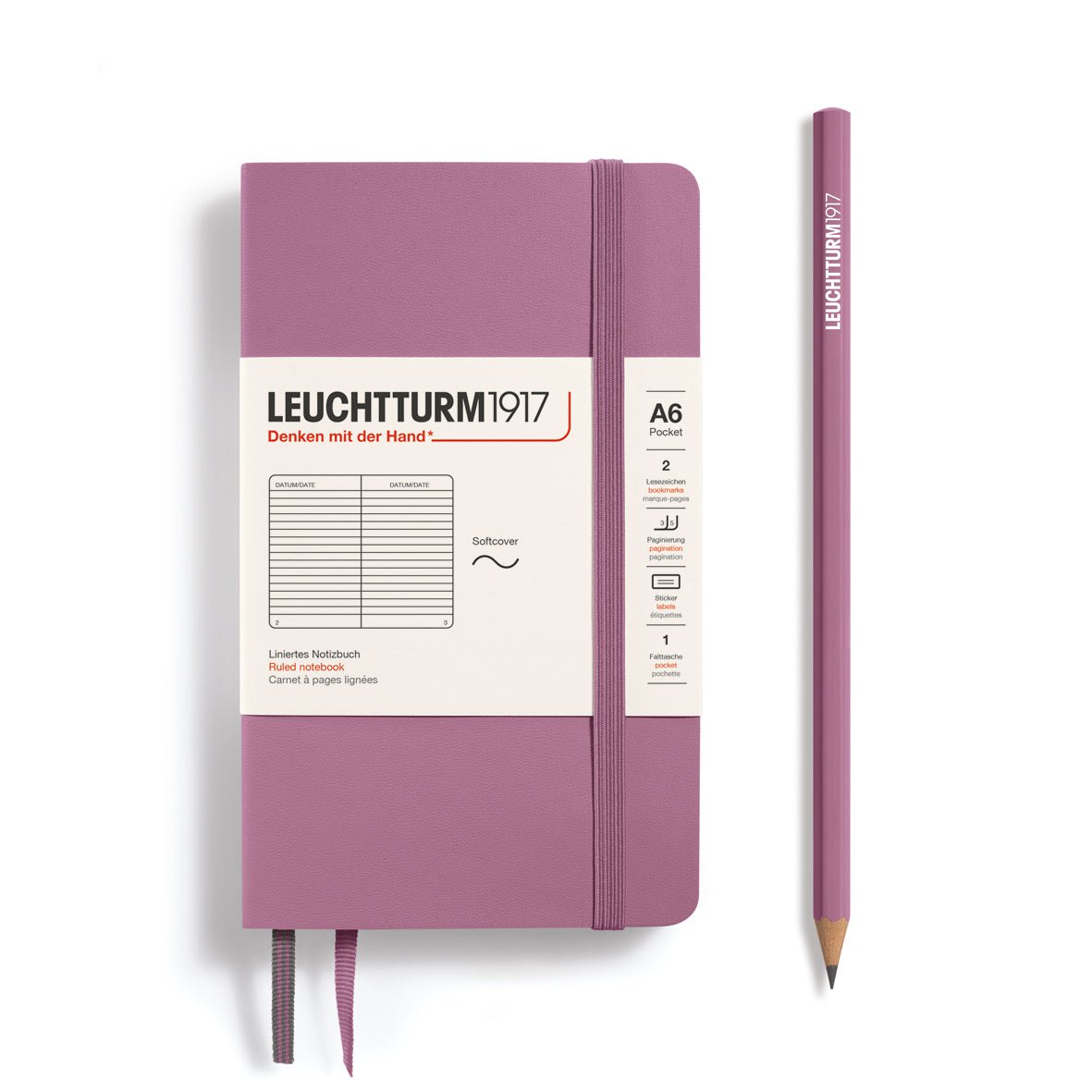 Carnet LEUCHTTURM1917 Classic - A6 - Softcover - Ligné - Dusty Rose -
