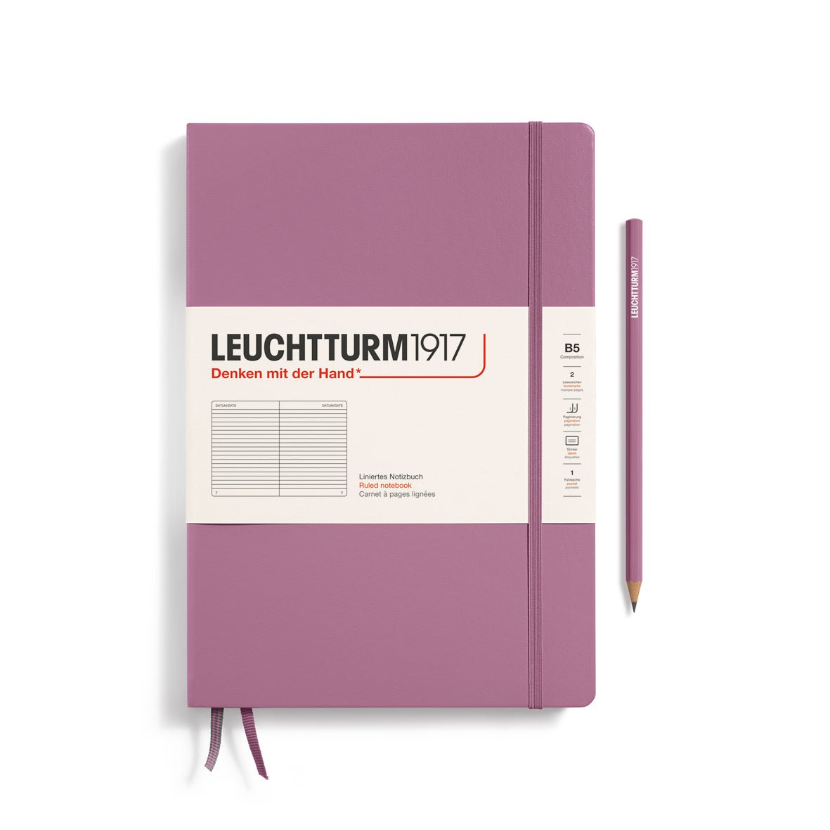 Carnet LEUCHTTURM1917 Classic - B5 - Hardcover - Ligné - Dusty Rose -