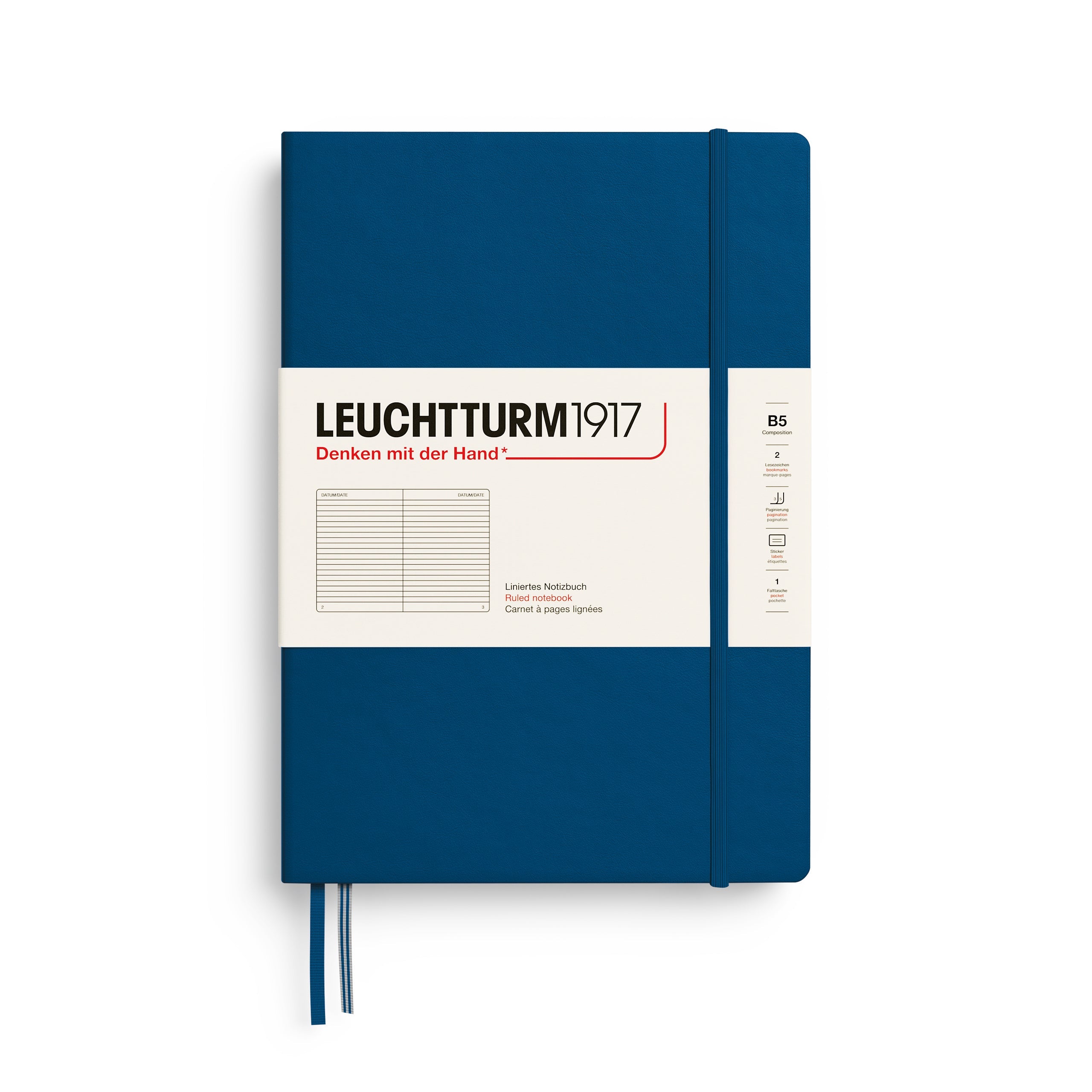 Carnet LEUCHTTURM1917 Classic - B5 - Hardcover - Ligné - Indigo -