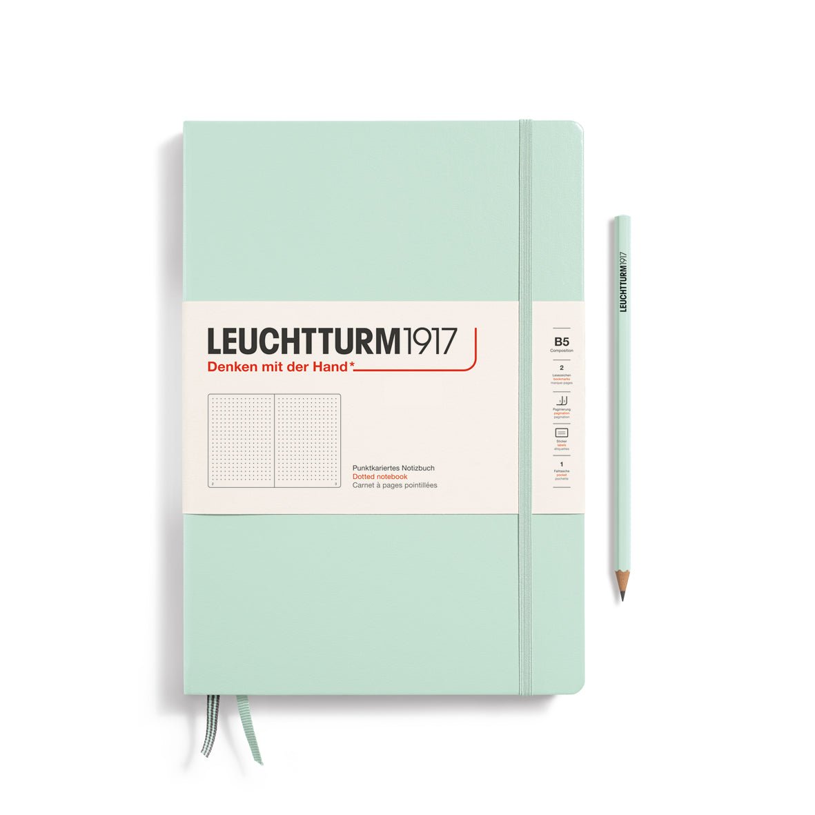 Carnet LEUCHTTURM1917 Classic - B5 - Hardcover - Pointillé - Mint Green - 4004117647703