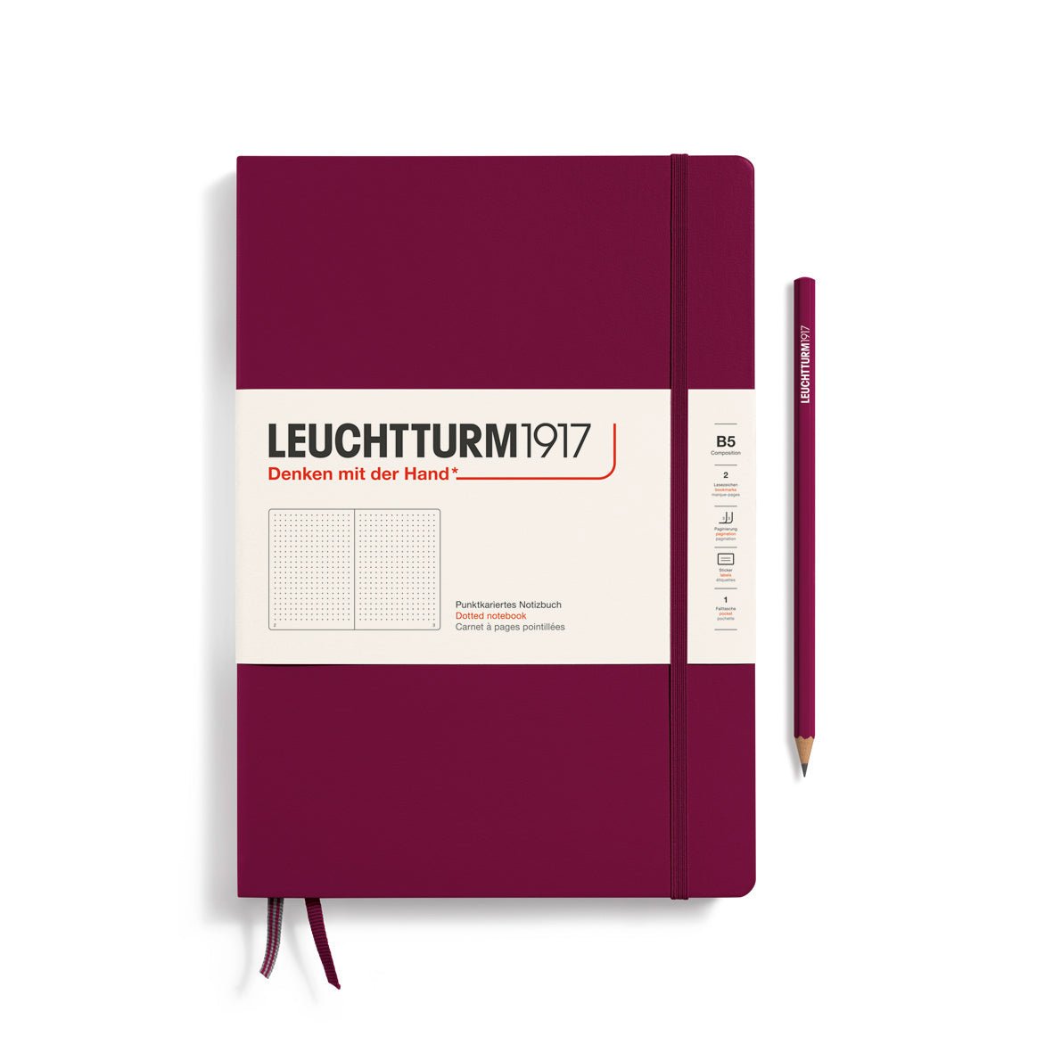 Carnet LEUCHTTURM1917 Classic - B5 - Hardcover - Pointillé - Port Red - 4004117615962
