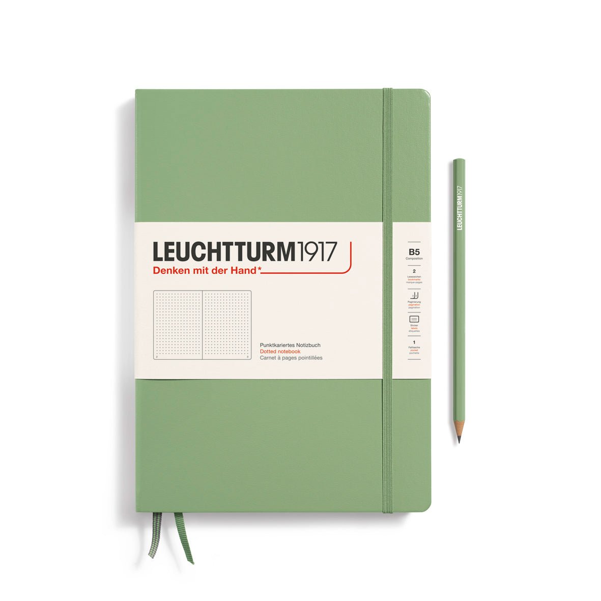 Carnet LEUCHTTURM1917 Classic - B5 - Hardcover - Pointillé - Sage - 4004117616051