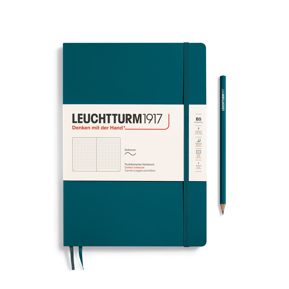 Carnet LEUCHTTURM1917 Classic - B5 - Softcover - Pointillé - Pacific Green - 4004117551727