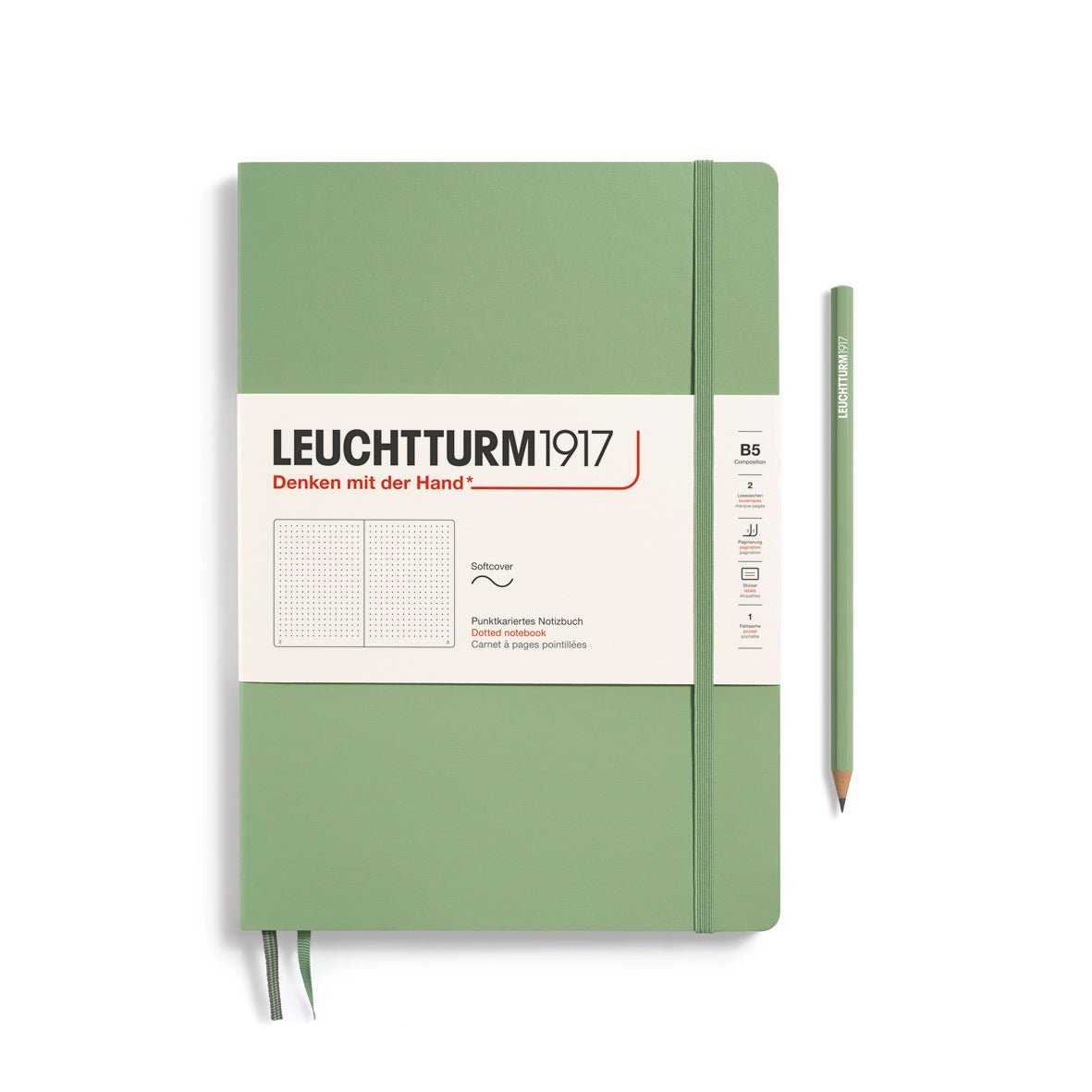 Carnet LEUCHTTURM1917 Classic - B5 - Softcover - Pointillé - Sage - 4004117593307