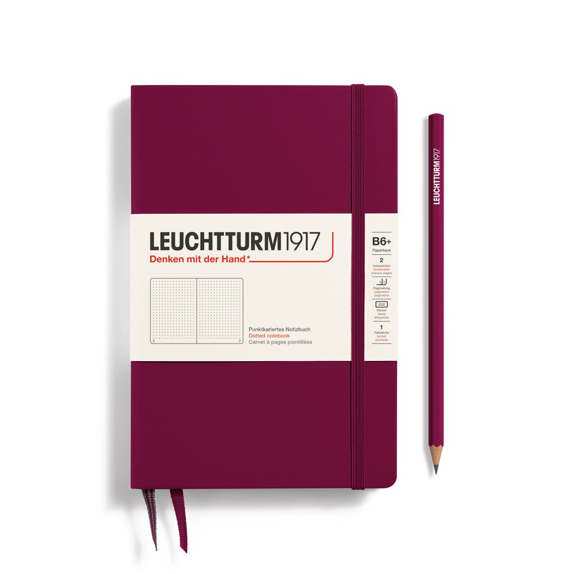 Carnet LEUCHTTURM1917 Classic - B6+ - Hardcover - Pointillé - Port Red - 4004117635489
