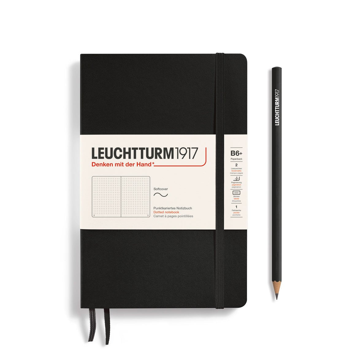 Carnet LEUCHTTURM1917 Classic - B6+ - Softcover - Pointillé - Black - 4004117538575