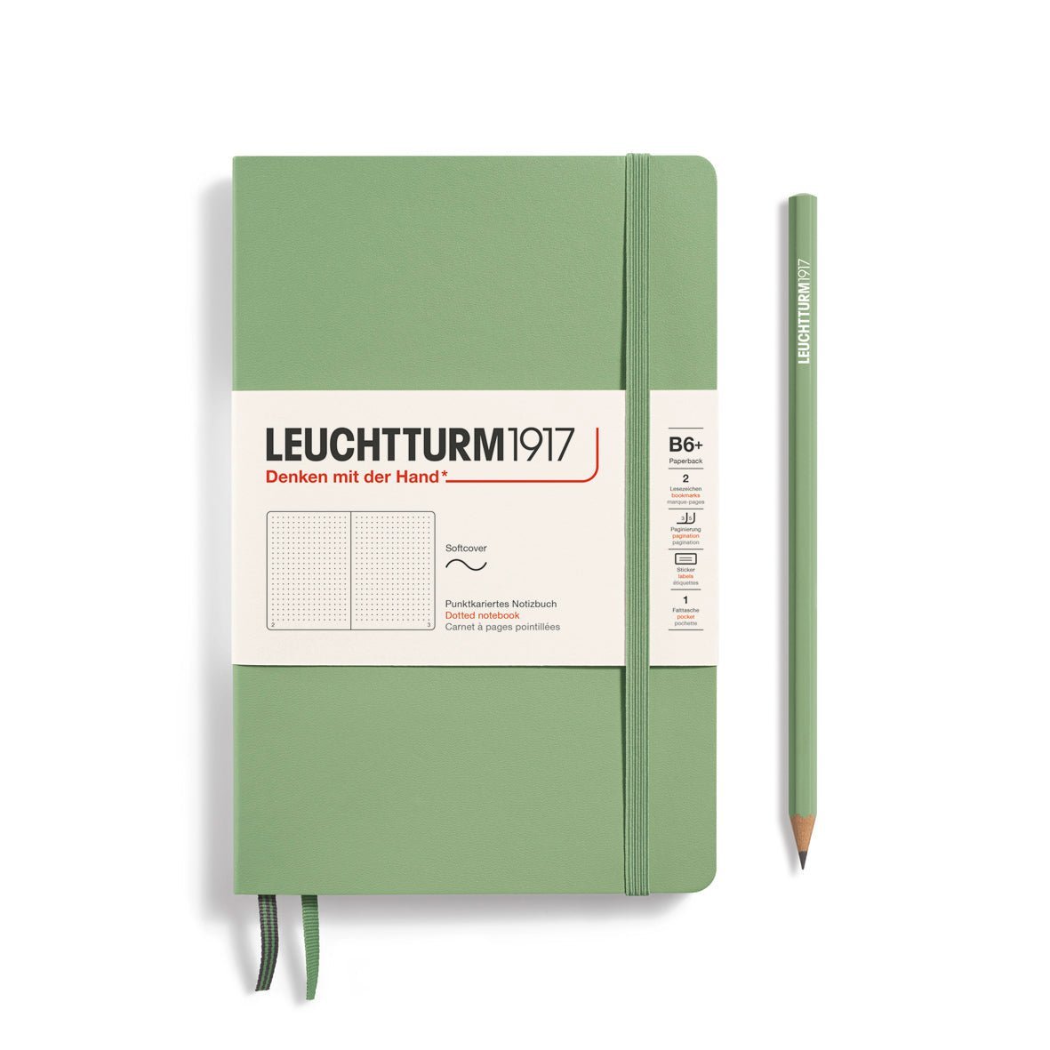 Carnet LEUCHTTURM1917 Classic - B6+ - Softcover - Pointillé - Sage - 4004117593369