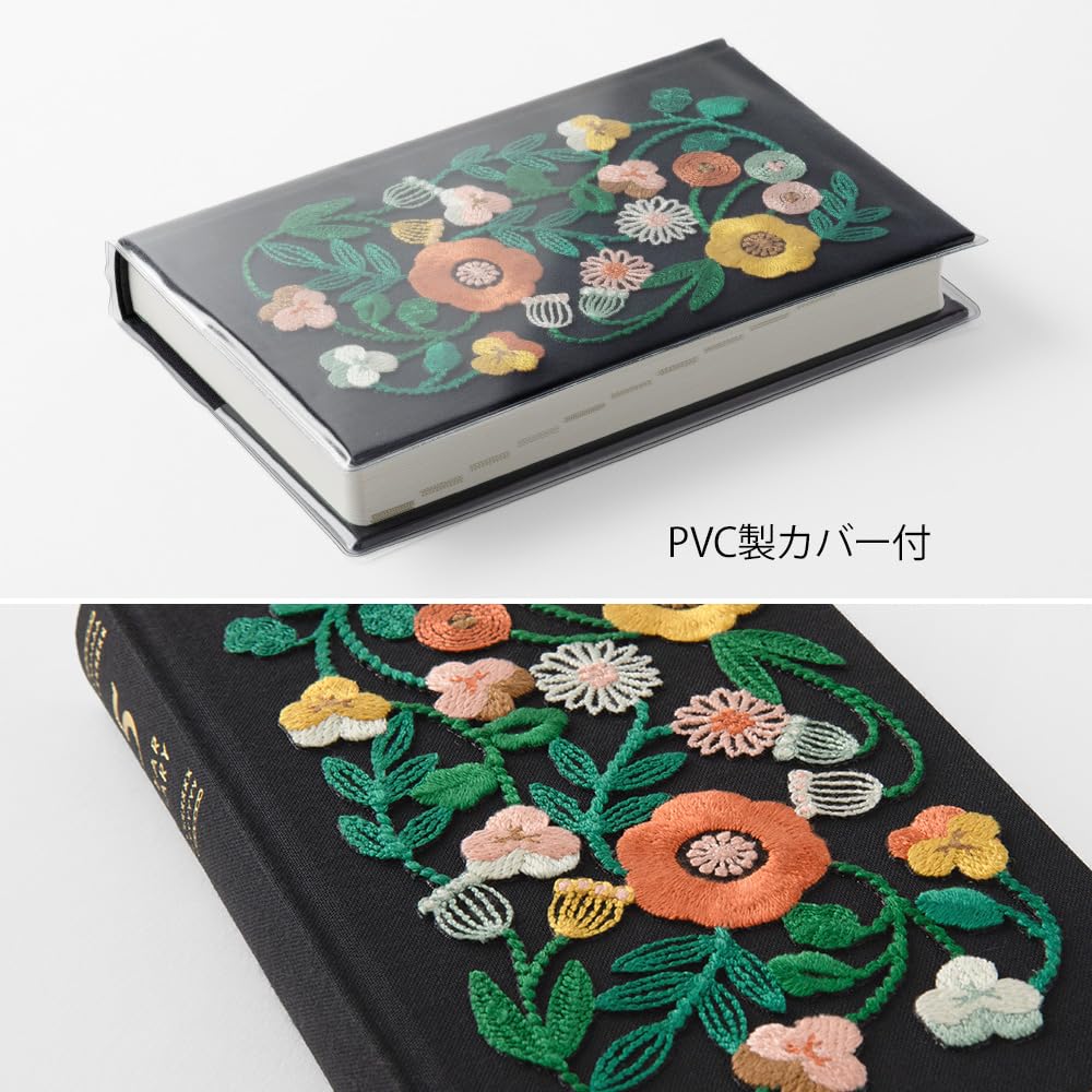 Carnet MIDORI 5 Years Diary Journal Embroidery Flower - A5 - Noir - 4902805127073