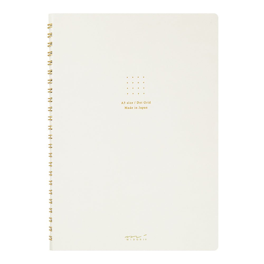 Carnet MIDORI Ring Notebook Soft Color - A5 - Pointillé - Blanc - 4902805153317