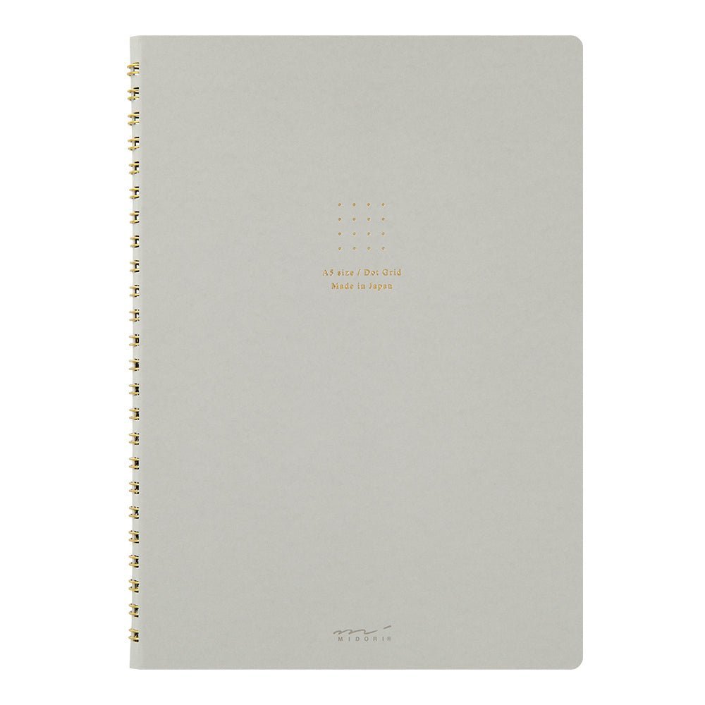 Carnet MIDORI Ring Notebook Soft Color - A5 - Pointillé - Gris -