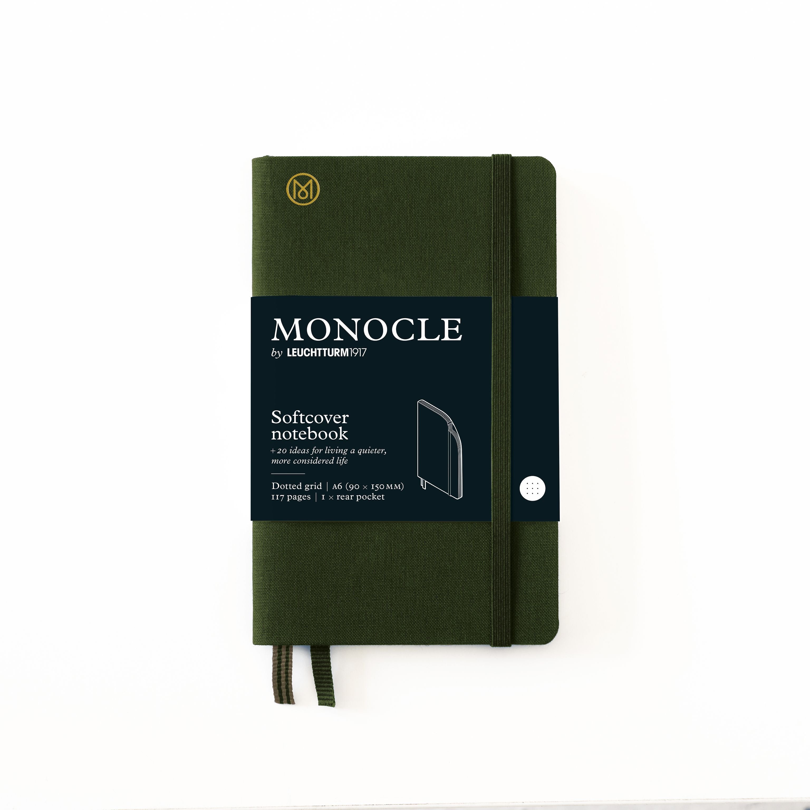 Carnet Monocle by LEUCHTTURM1917 - A6 - Softcover - Pointillé - Olive -