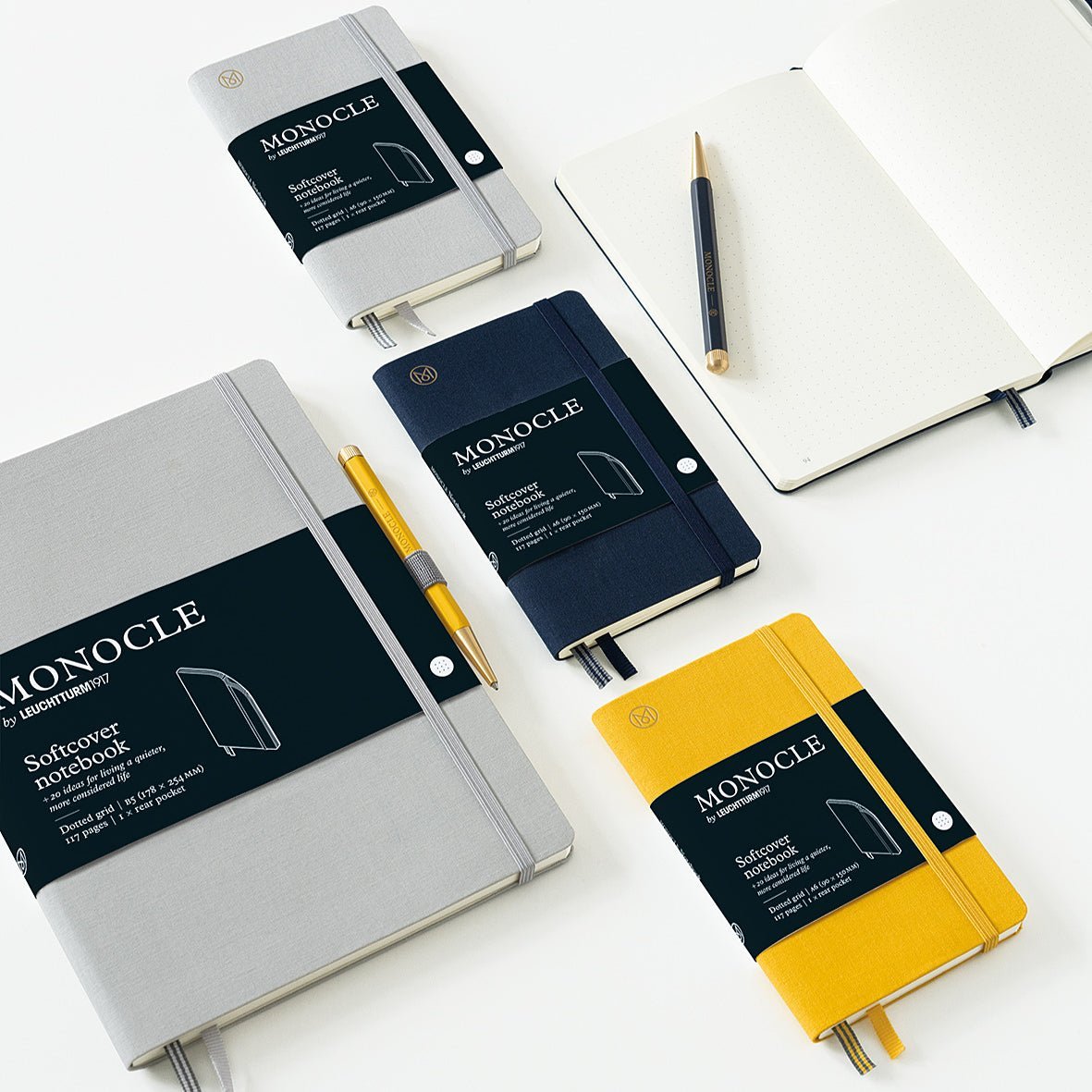 Carnet Monocle by LEUCHTTURM1917 - B6+ - Softcover - Pointillé - Light Grey - 4004117587719