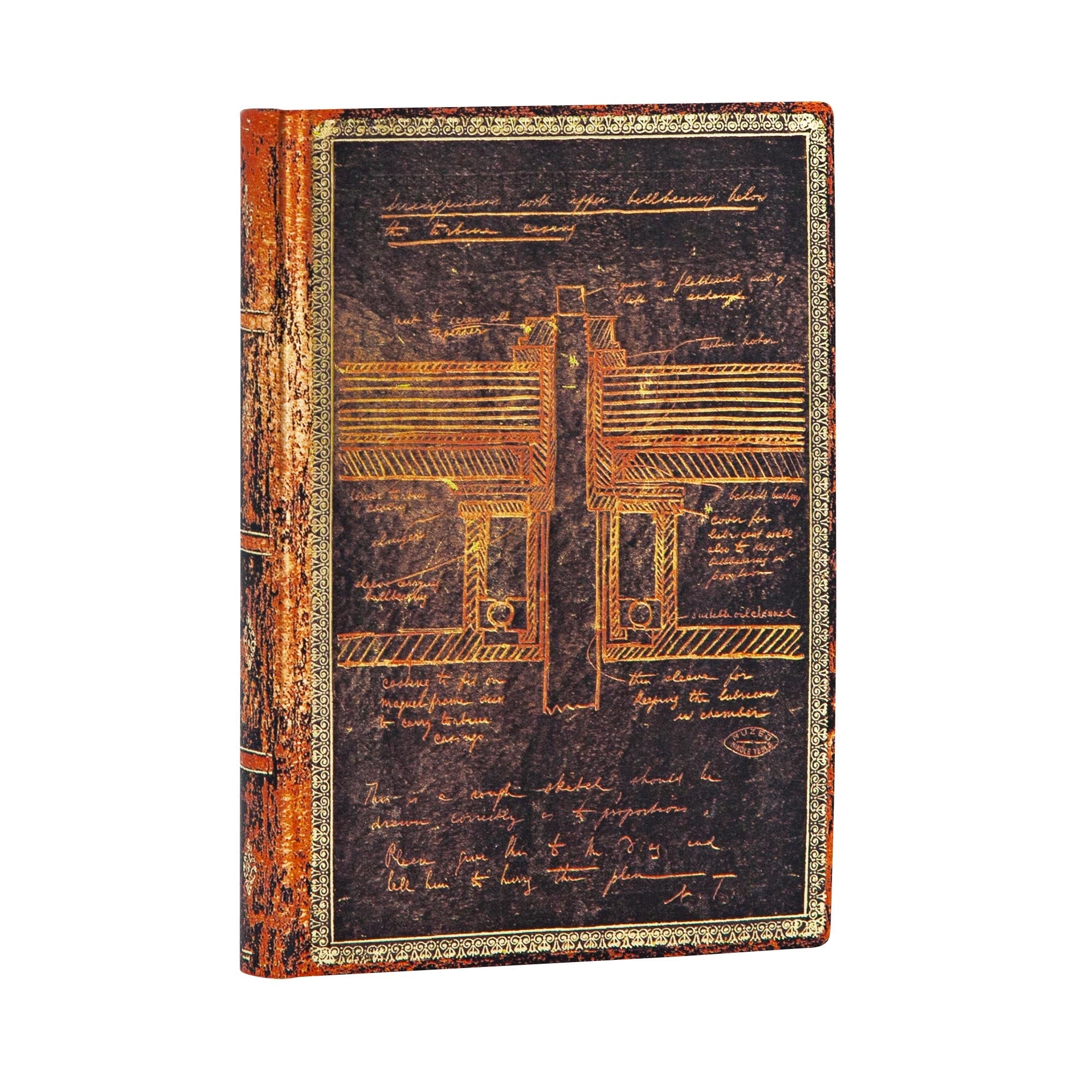 Carnet PAPERBLANKS Tesla, Croquis d'une Turbine - Mini - Softcover - Uni - 208p - 9781439764374