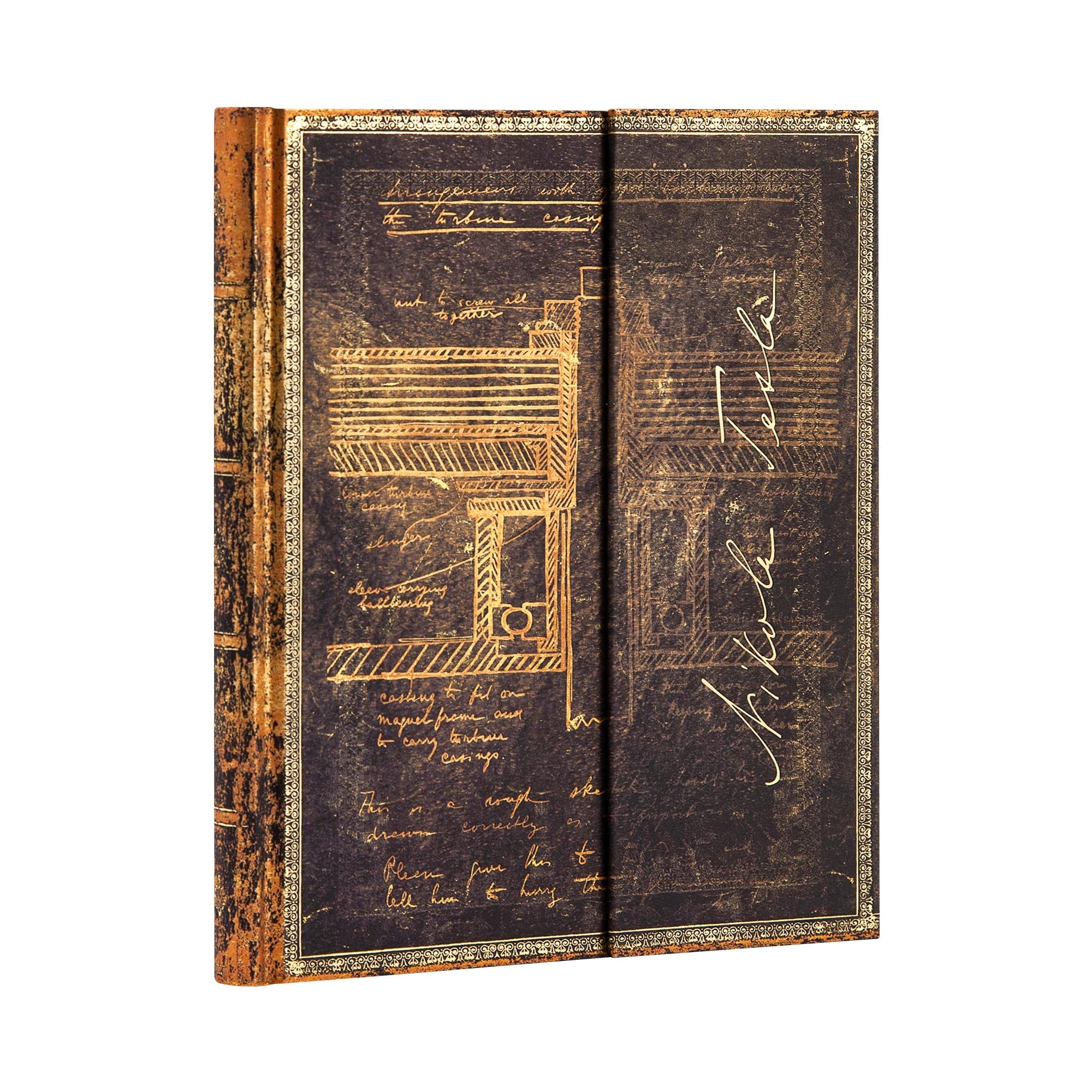 Carnet PAPERBLANKS Tesla, Croquis d'une Turbine - Ultra - Hardcover - Uni - 144p - 9781439754627