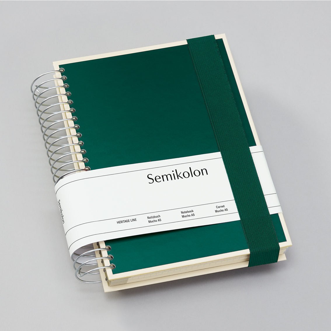 Carnet SEMIKOLON Mucho - Hardcover - A5 - Ligné/Pointillé/Uni - Forest - 4004117594816