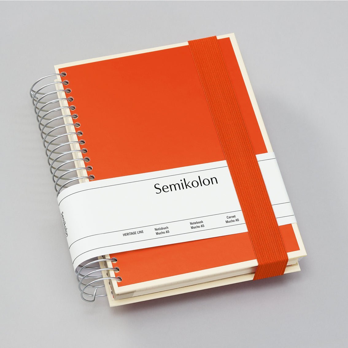 Carnet SEMIKOLON Mucho - Hardcover - A5 - Ligné/Pointillé/Uni - Orange - 4250053637005