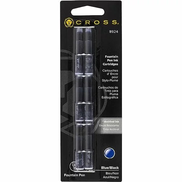 Cartouches d'encre CROSS - Bleu - Noir - 073228089249