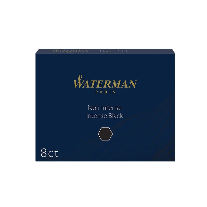 Cartouches d'encre WATERMAN, long format - Noir Intense - 3034325200194