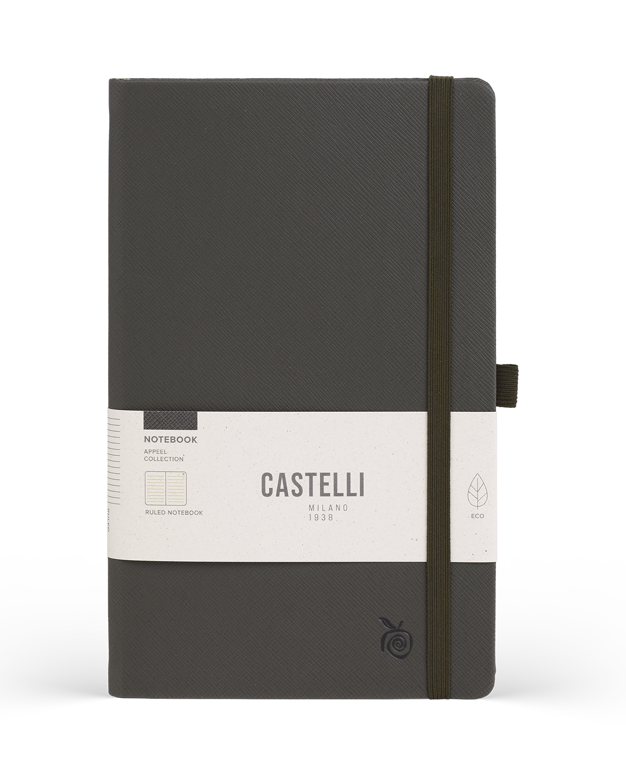 Carnet CASTELLI MILANO Appeel Classic - 19 x 25 cm - Hardcover - Ligné - Coal