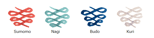 Coffret d'encres SAILOR Manyo - Sumomo, Nagi, Budo & Kuri (4x20ml) - 4901680673491