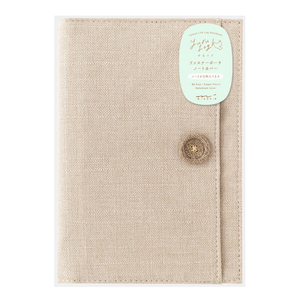 Couverture/Trousse tissée MIDORI Yuru Log - 19 x 26.5 cm - Beige - 4902805153607