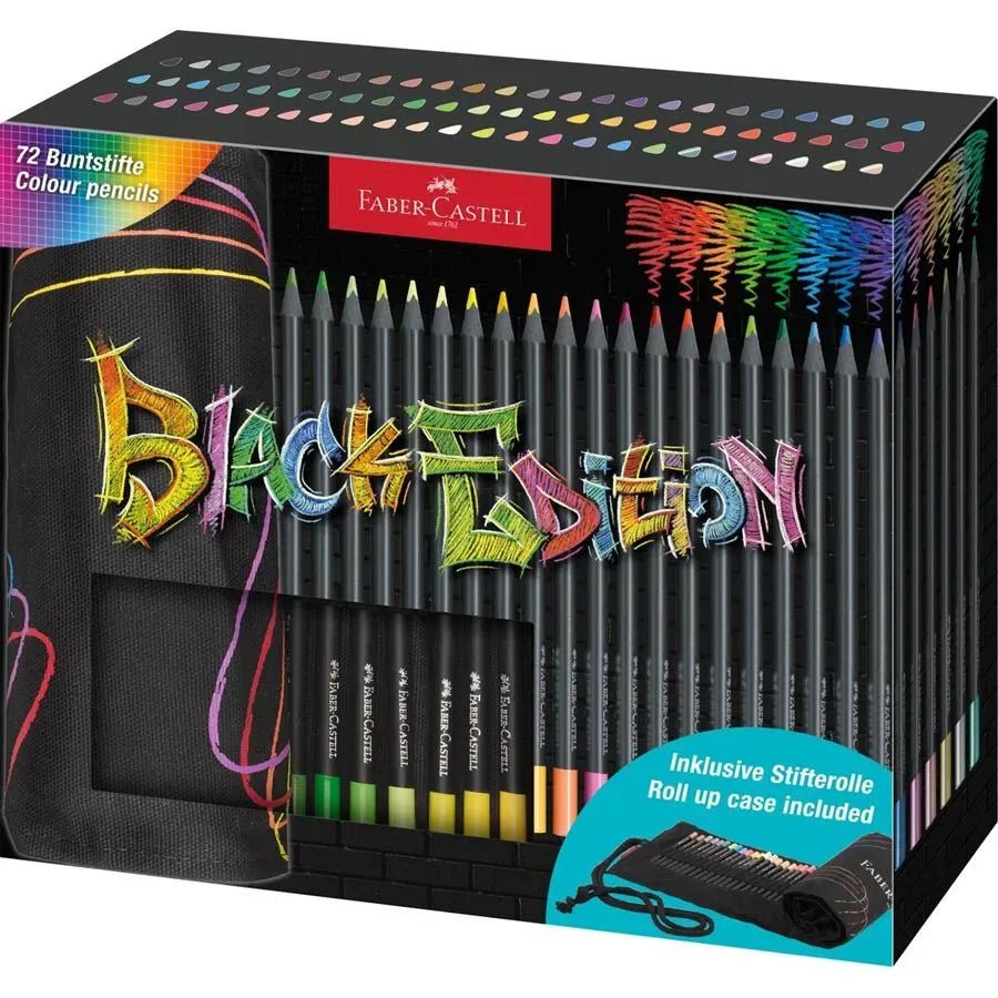 Crayons de couleur BLACK EDITION - Boîte rouleau 72 couleurs - FABER - CASTELL - 4005401164180