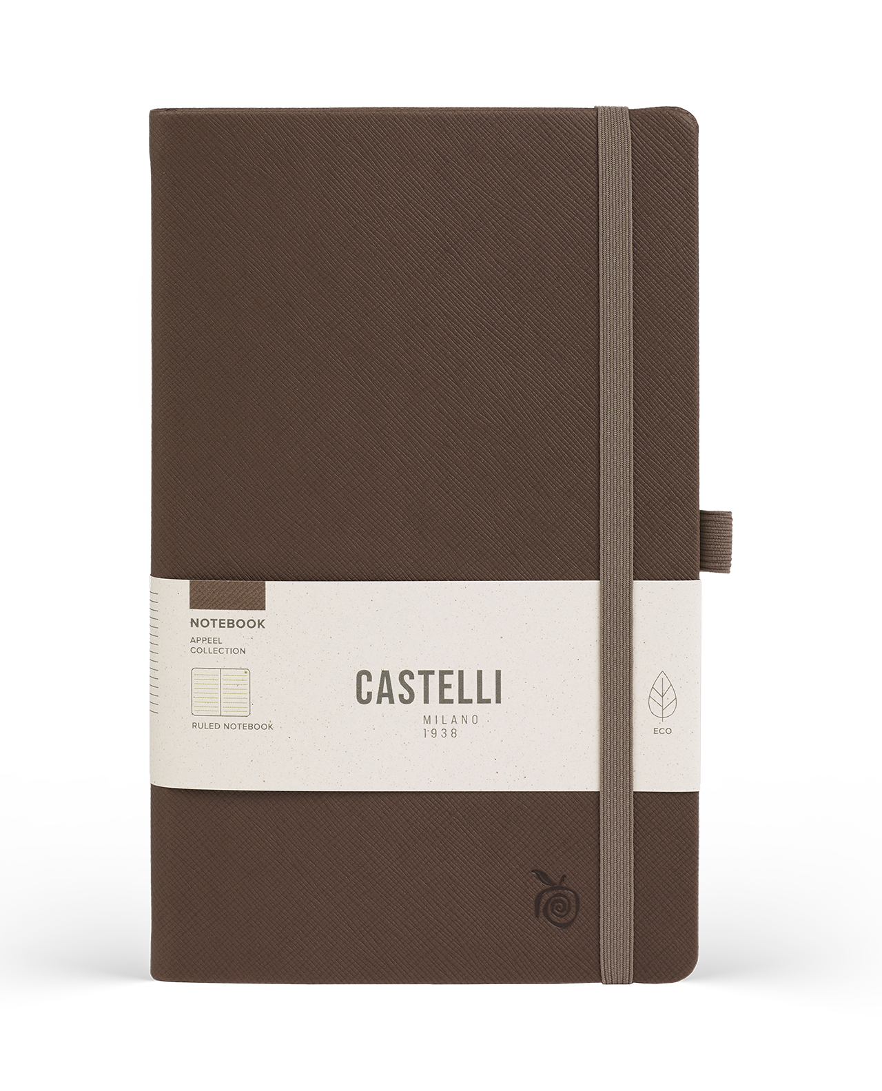 Carnet CASTELLI MILANO Appeel Classic - 19 x 25 cm - Hardcover - Ligné - Dark Brown