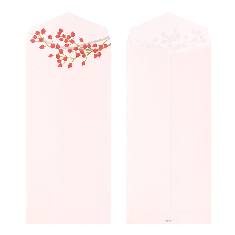 Enveloppes MIDORI washi - 188 x 90 mm - Couronne d’Automne - 4902805871785