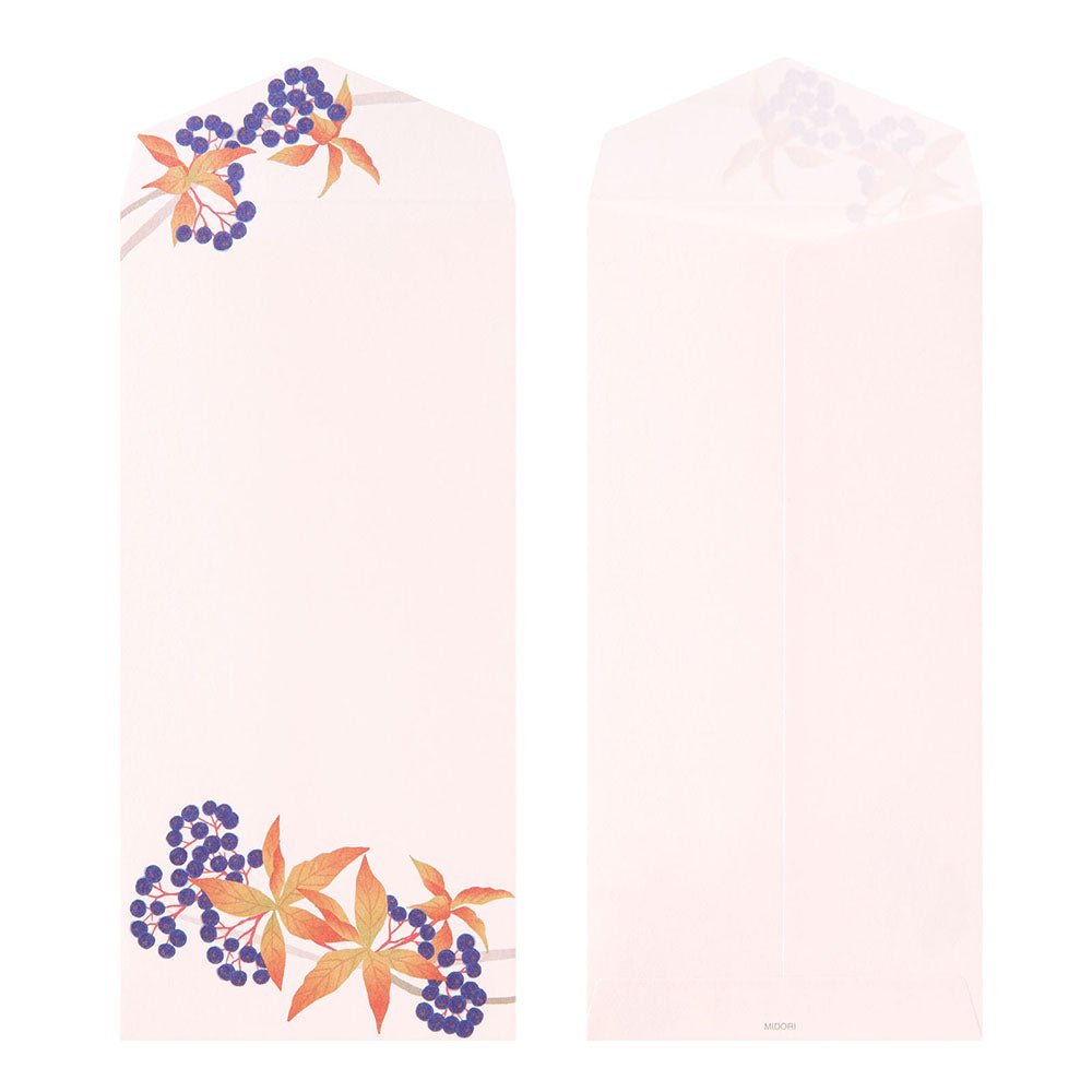 Enveloppes MIDORI washi - 188 x 90 mm - Couronne d’Automne - 4902805871785