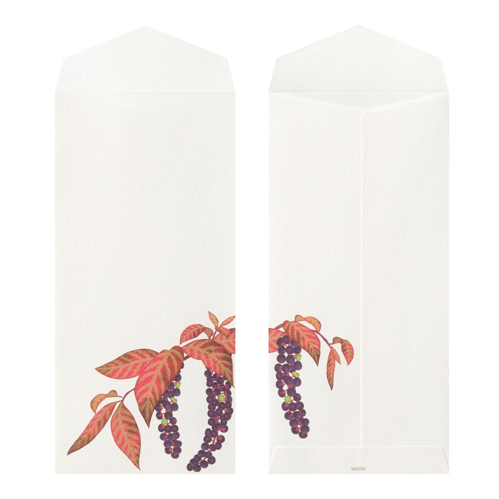Enveloppes MIDORI washi - 188 x 90 mm - Fruits d’automne - 4902805810340