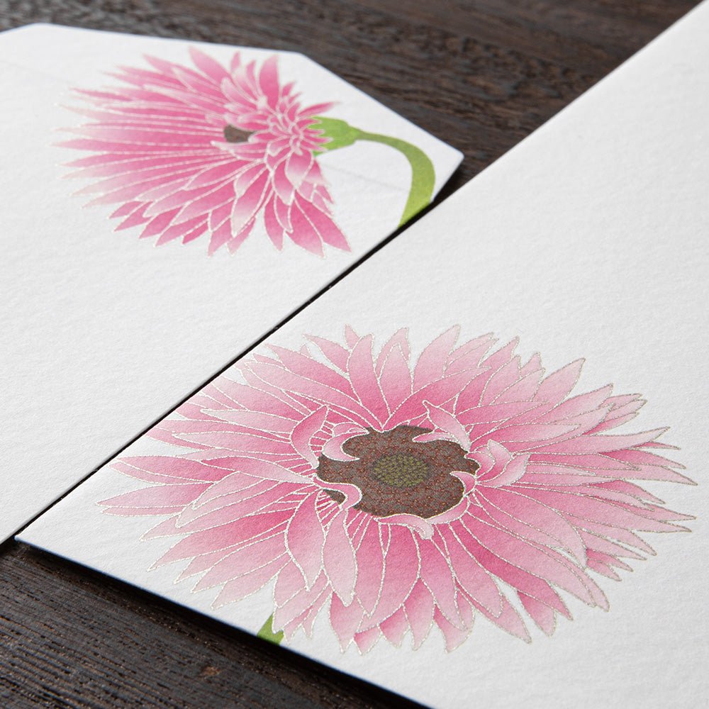 Enveloppes MIDORI washi - 188 x 90 mm - Gerbera - 4902805871648