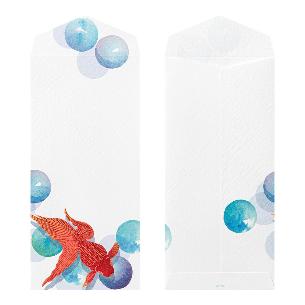 Enveloppes MIDORI washi - 188 x 90 mm - Poisson Rouge - 4902805871723
