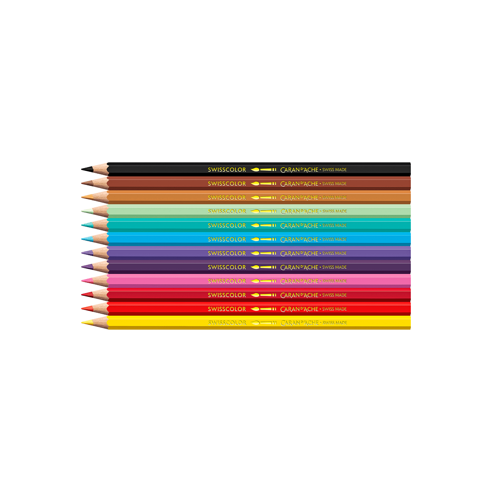 Crayons de couleur aquarellables SWISSCOLOR Aquarelle - Set 12 couleurs Kawaii Candy World - CARAN D'ACHE