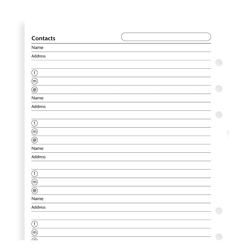 Feuilles de contacts FILOFAX - Blanc - A5 - A5 - 5015142020033